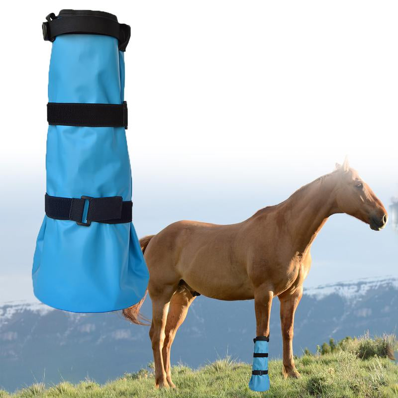 Horse Hoof Soaking Boot No Mess Hoof Soaking Waterproof Boot for Thrush Abscesses & More Adjustable Straps Sturdy PVC Reusable Room Saving Storage