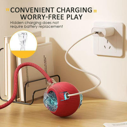 Interactive Cat & Dog Toys for Indoor Cats & Dogs,The 3Rd Generation Agile Moving Cat & Dog Ball with Elastic Mesh Tail,Automatic Toys for Bored Indoor Adult Cats & Dogs ,Motion Activated