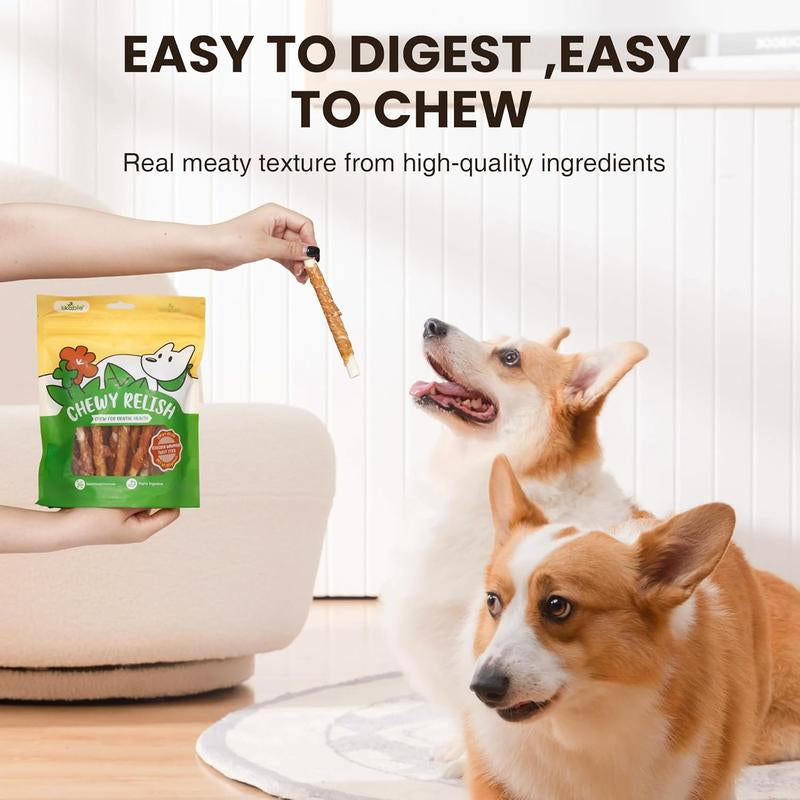 Chicken Wrapped Rawhide Sticks for Dogs – High Protein (50%) Chew with Chicken & Peanut Protein, All Natural, Long-Lasting Rawhide Chew for Dental Health & Muscle Support, Hand-Made, 200G