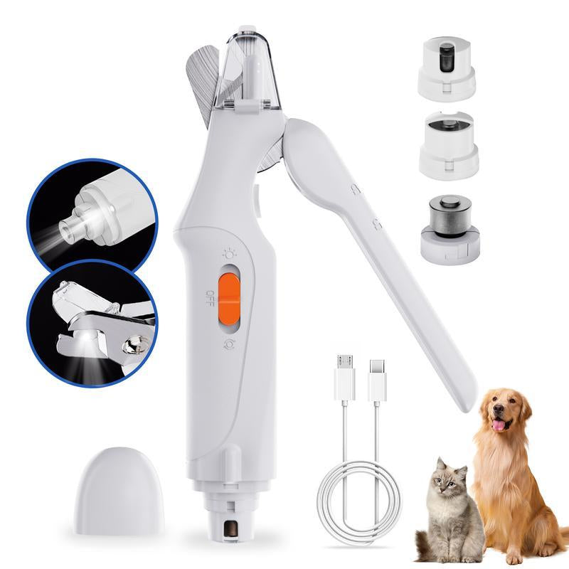 Pet Nail Grinder, Multifunctional Dog Nailtrimmerand Cat Nail Trimmer Kit, Ultra Quietelectric Petnail Grinder, Rechargeable, Suitable Fortrimmingsmall and Large Dogs, with a 4-Hourbattery Life Pet Hair