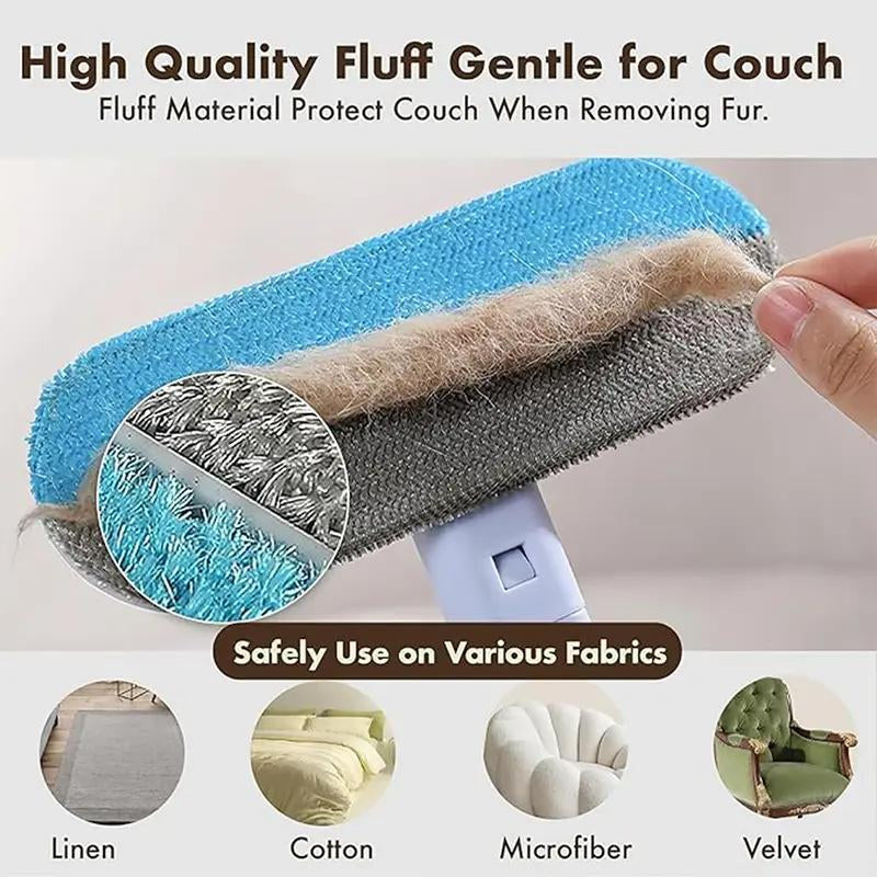【4 in 1】 Multi-Purpose-Convenient Reusable Pet Hair Remover Brush, for Long & Short Haired Dogs Cats Extra Long Handle, – Extra-Long Handle Lint Cleaner for Dog & Cat Hair, Washable Multi-Surface Tool for Furniture, Bedding, Clothes & Car Interiors