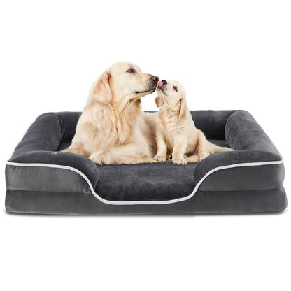 【Deal】Orthopedic Dog Bed, Memory Foam Pet Bed for Medium Dogs with Washable Removable Cover Non-Slip Base Waterproof Liner Egg Crate Foam