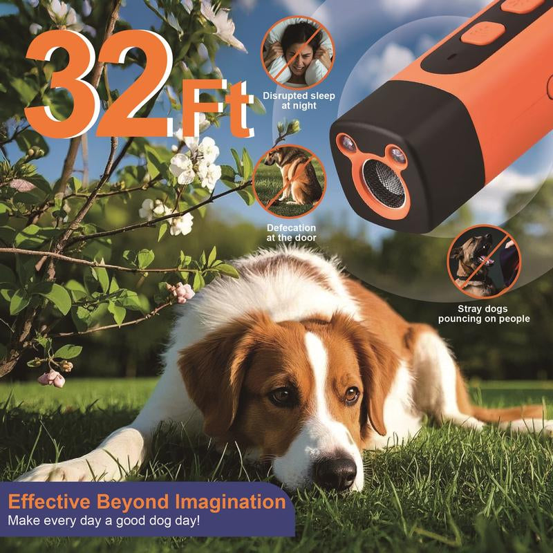 Dog Barking Deterrent Device, 2025 Anti-Barking Device, for Dogs 32-Foot Range Ultrasonic Dog Barking Deterrent, Humane Alternative to Training Collars, Works Indoors and Outdoors - Stubborn Barking Solution