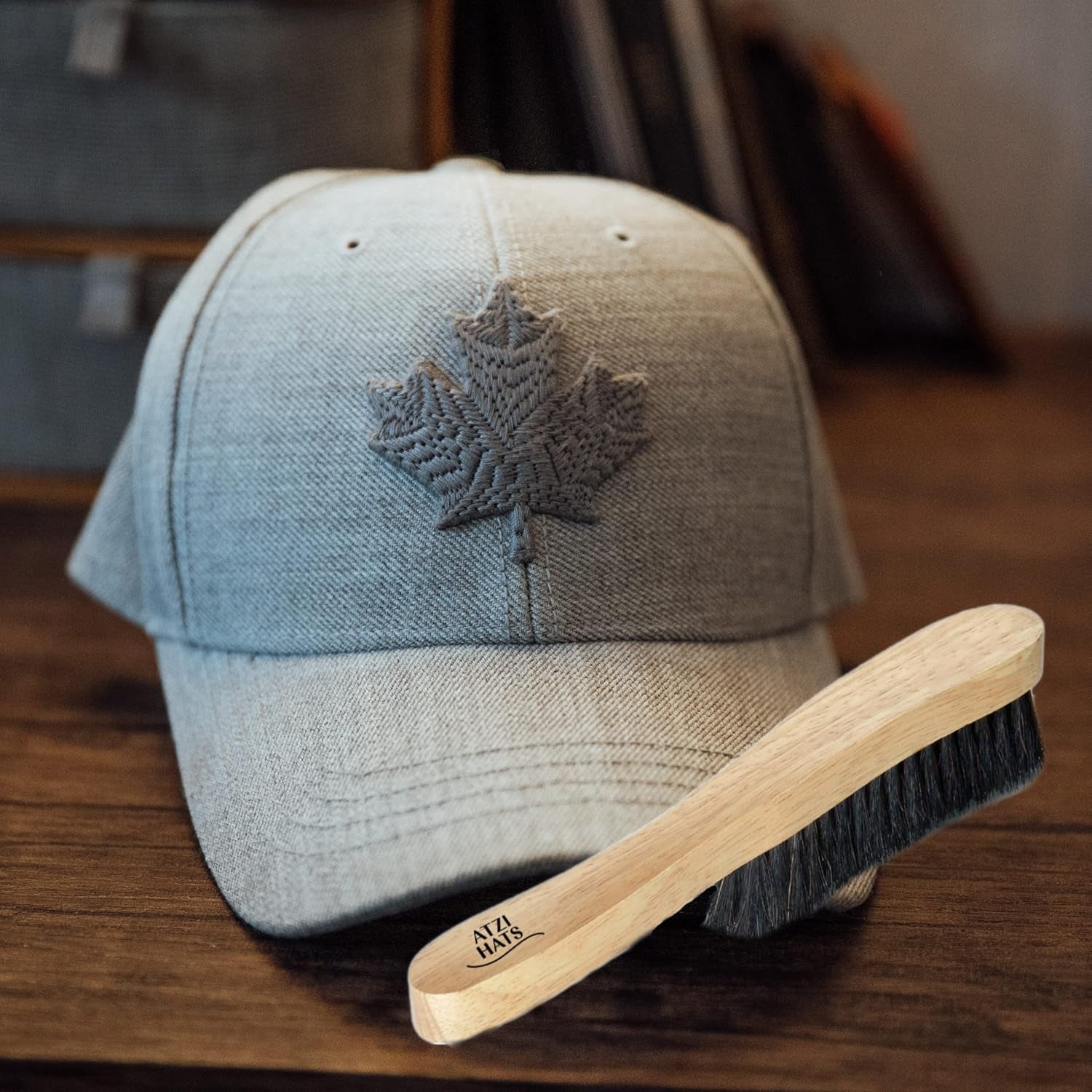 Fedora Hat Brush Lint Remover Duster Brushes for Felt Hats 100% Horse Hair (Black) Wood Brush