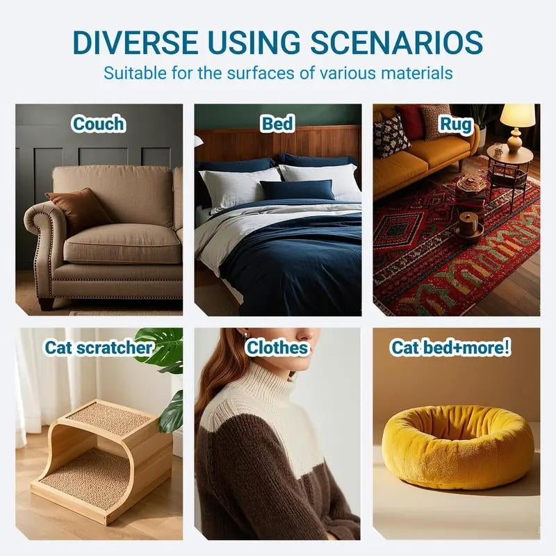 【4 in 1】 Multi-Purpose-Convenient Reusable Pet Hair Remover Brush, for Long & Short Haired Dogs Cats Extra Long Handle, – Extra-Long Handle Lint Cleaner for Dog & Cat Hair, Washable Multi-Surface Tool for Furniture, Bedding, Clothes & Car Interiors