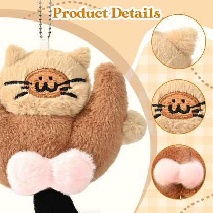 Funny Cat Furry Pendant-Toy for Stress Sensory Squishy Maker Upgraded Bounce-Back Design Gift for Cat Lovers with Durability and Enjoyment Features