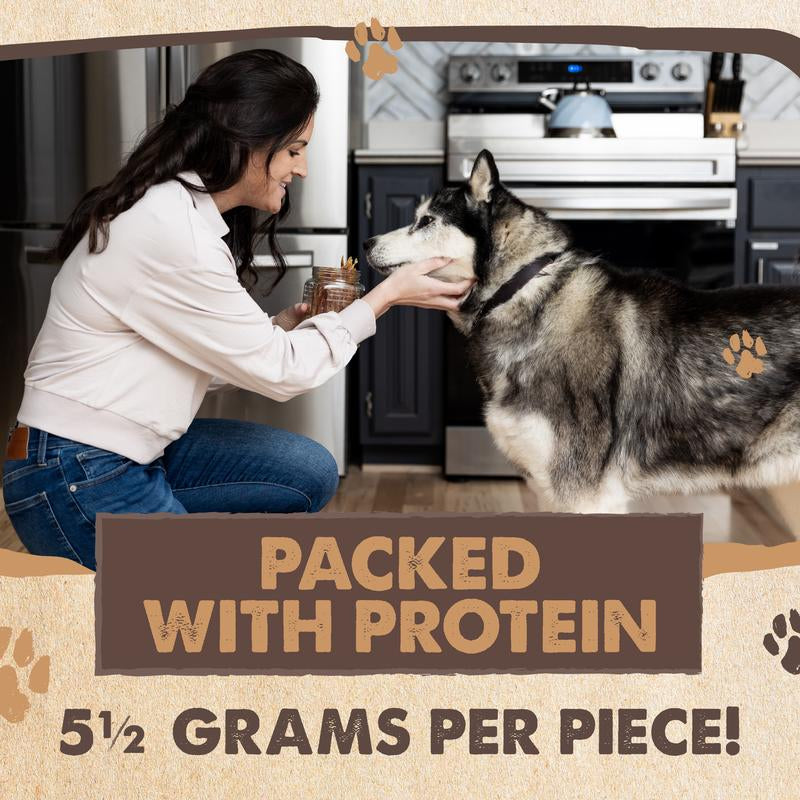 Mighty Paw Naturals Chicken Jerky Dog Treats - Grain-Free High-Protein Snack for Pups, 100% Natural, Cage-Free, Gluten-Free, Chemical-Free, Nutrient-Rich, Low Fat, Mess-Free, Digestible