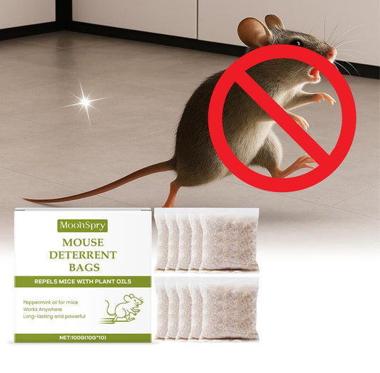 Mouse Repellent Pouches – Natural Rodent Deterrent with Peppermint Oil (10 Pouches) – Safe & Non-Toxic – Keep Mice Out of Homes, Garages, Warehouses & Cars – People & Pet Friendly