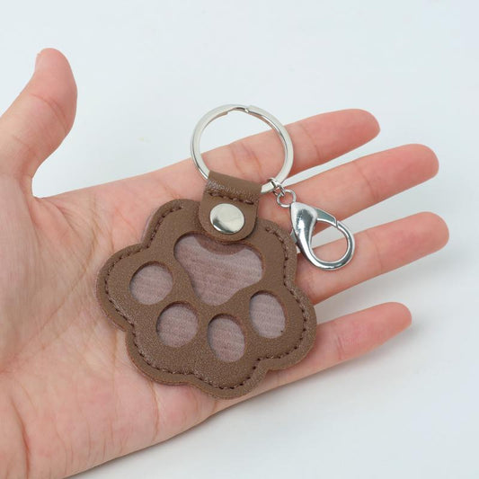 Dog and Cat Hair Keychain Creative Pet Cat and Dog Decoration for Pet Owner to Collect and Commemorate - Portable PU Leather Tag for DIY Cat/Dog Paw Print & Hair Storage