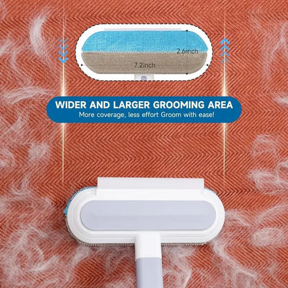 【4 in 1】 Multi-Purpose-Convenient Reusable Pet Hair Remover Brush, for Long & Short Haired Dogs Cats Extra Long Handle, – Extra-Long Handle Lint Cleaner for Dog & Cat Hair, Washable Multi-Surface Tool for Furniture, Bedding, Clothes & Car Interiors