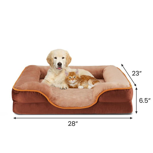 【Deal】Orthopedic Dog Bed, Memory Foam Pet Bed for Medium Dogs with Washable Removable Cover Non-Slip Base Waterproof Liner Egg Crate Foam