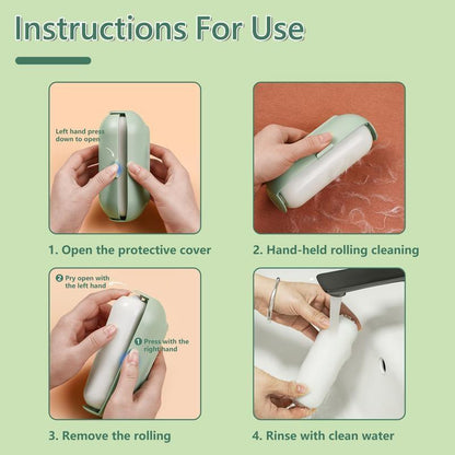 Reusable Mini Lint Roller – Portable Pet Hair Remover for Clothes, Travel Size Sticky Cleaner for Cat & Dog Hair, Washable Gel Ball