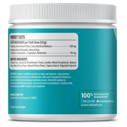 Solid Gold Calming Chews for Dogs, Gut & Immune Support Supplement + Melatonin for Chill Pups