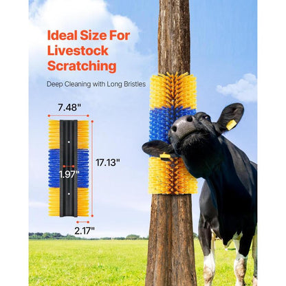 VEVOR Livestock Scratching Brush, 3 Pcs Horse Brush with 6 Screws, 17.1 X 7.5 in Cow Scratcher, for Back Itch Relief & Keep Cleaning, Grooming & Scratching Post Brush for Horse, Pig, Cattle Supplies