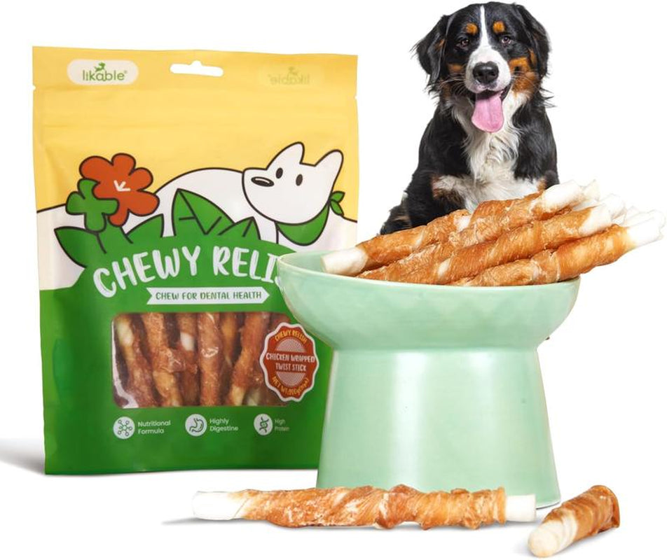 Chicken Wrapped Rawhide Sticks for Dogs – High Protein (50%) Chew with Chicken & Peanut Protein, All Natural, Long-Lasting Rawhide Chew for Dental Health & Muscle Support, Hand-Made, 200G