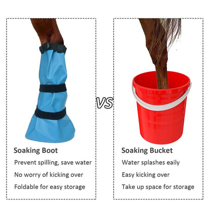 Horse Hoof Soaking Boot No Mess Hoof Soaking Waterproof Boot for Thrush Abscesses & More Adjustable Straps Sturdy PVC Reusable Room Saving Storage